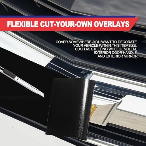 Compatible with 11.8" x 4" 3PCS Chevy Bowtie Emblem Logo Stickers Cut DIY Black