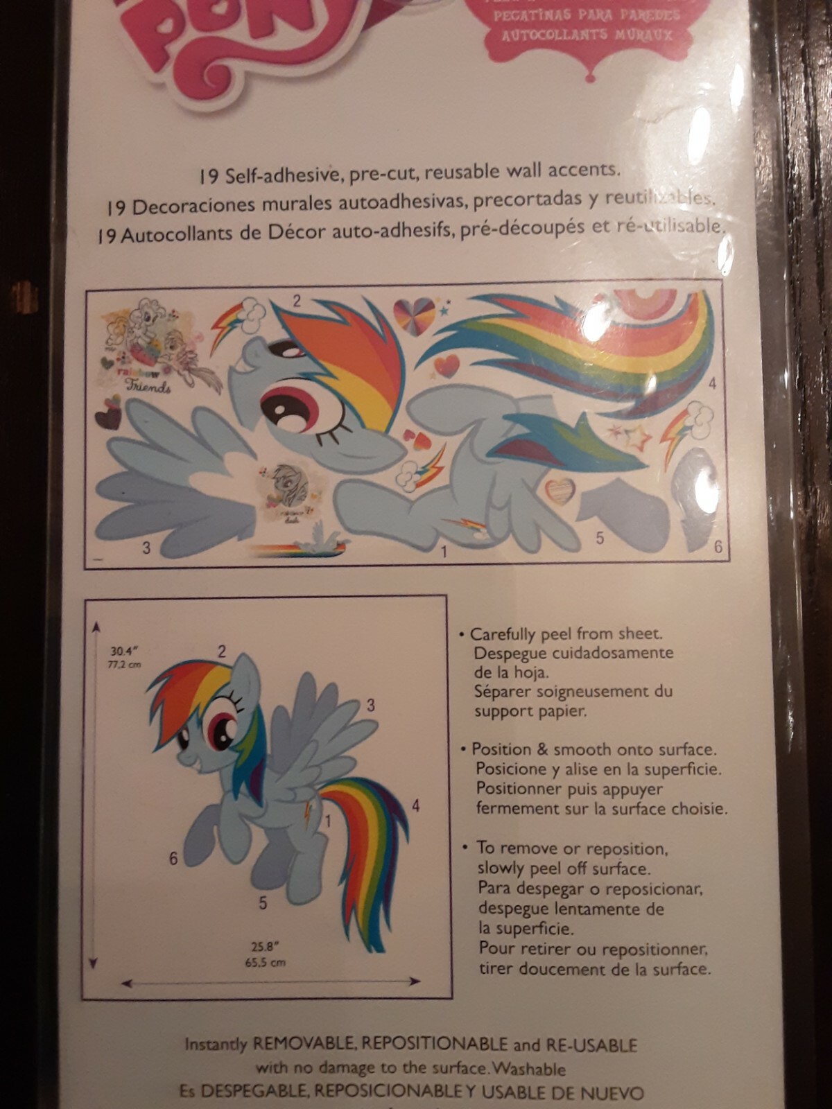 RoomMates My Little Pony Rainbow Dash Peel and Stick Giant Wall Decals
