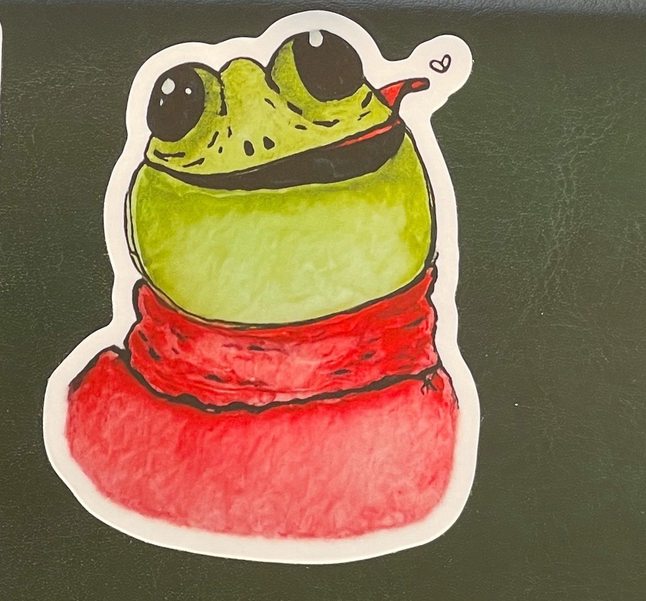 Hand Drawn & Painted Frog Sticker,Original Artwork, Waterproof Vinyl