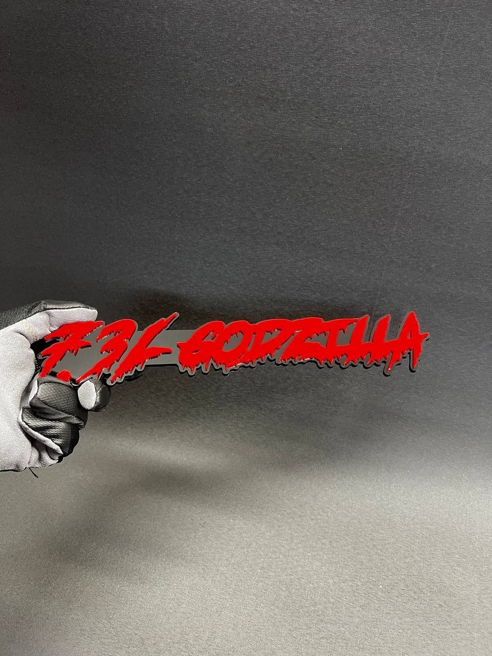 1X 7.3L Drip Godzilla Custom 3D Text Car Badge Fender Emblem Tailgate Toolbox 3D