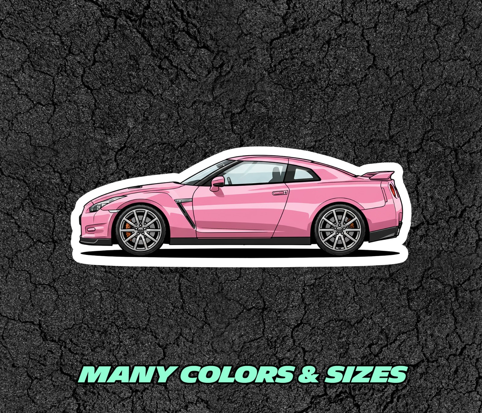 JDM Nissan Skyline GT-R R35 Car Profile Sticker Laptop, Phone, Book, Window