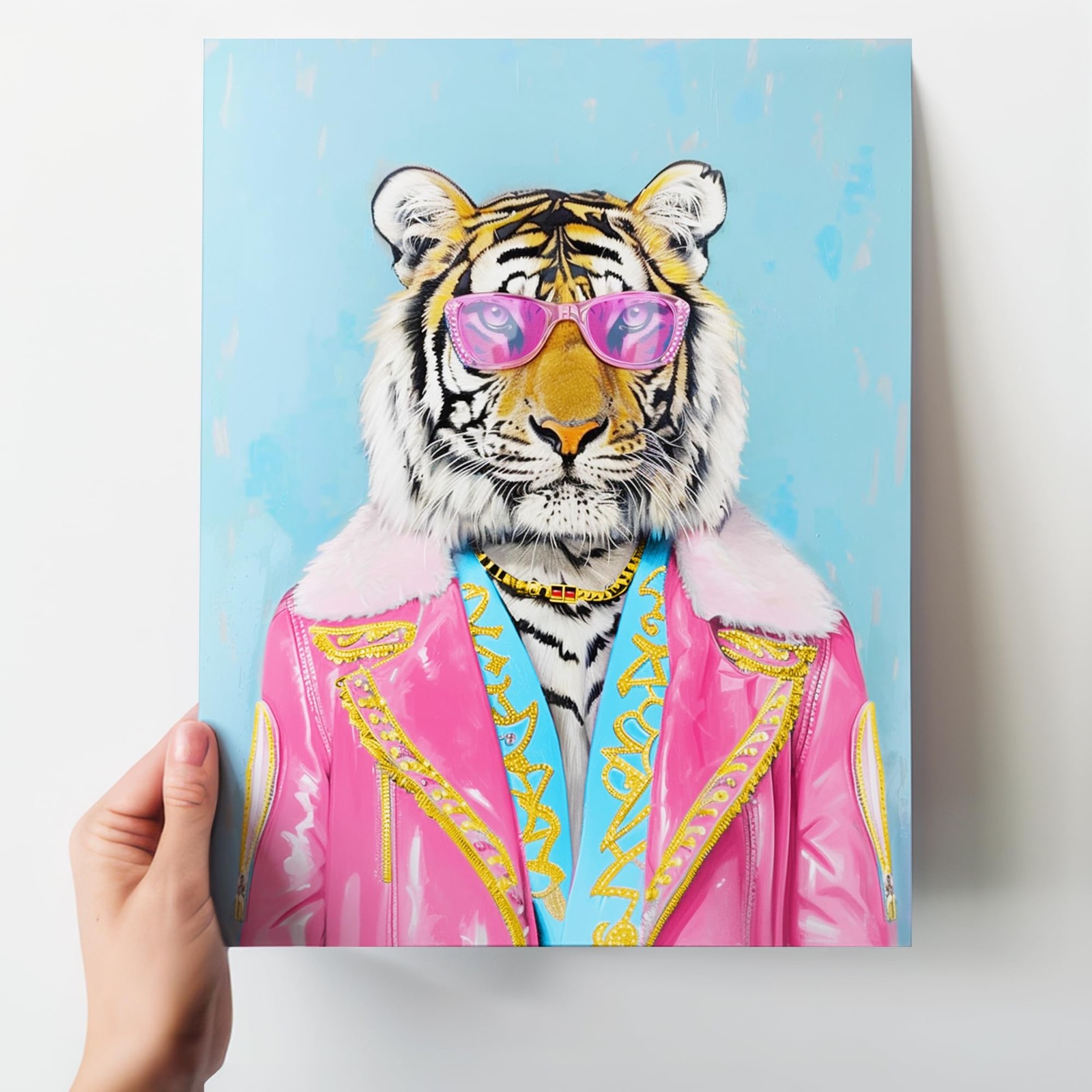 Tiger Pop Art Wall Decor 11×14 – Funky Animal Print for Home Office – Maximal…