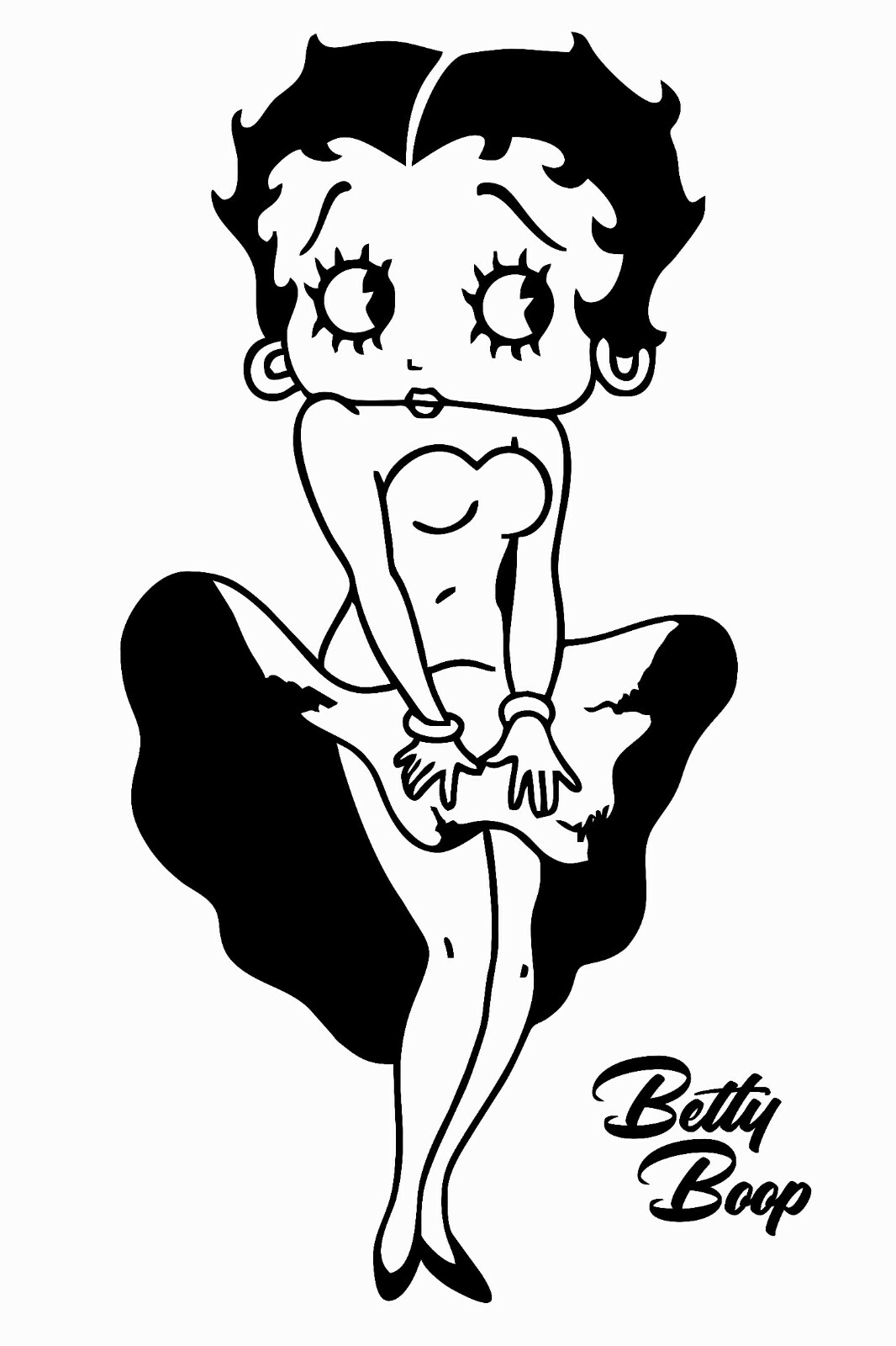 Marilyn Monroe Famous Pose Betty Boop Home Vinyl Decor Girls Bedroom Wall Decal