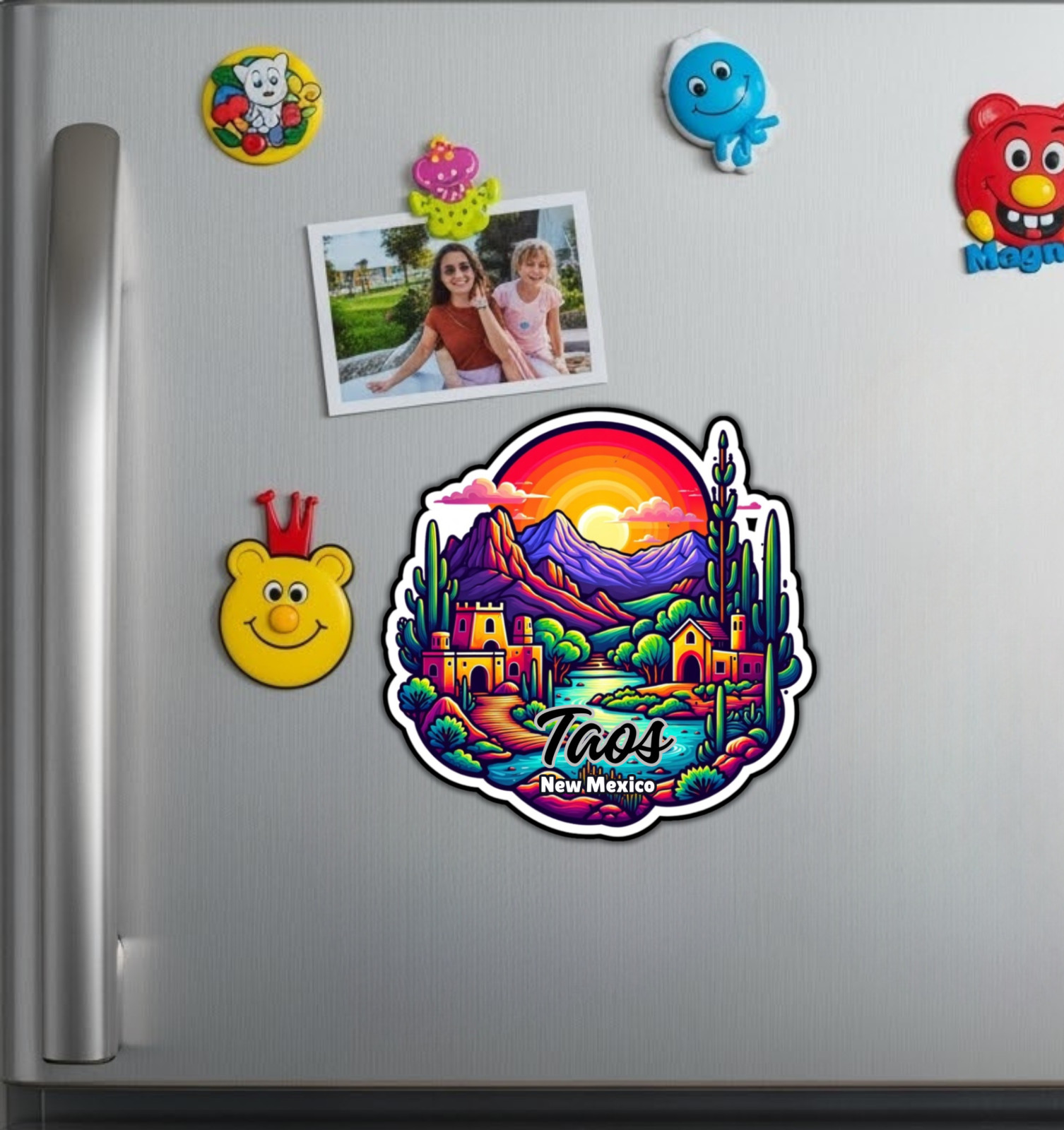 Taos New Mexico Fridge Magnet or Laptop Sticker