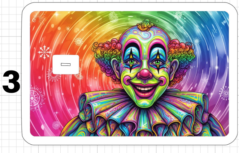 Acid Trip Happy Clown Credit Debit ATM Card Skin Sticker Trippy Gift Retro