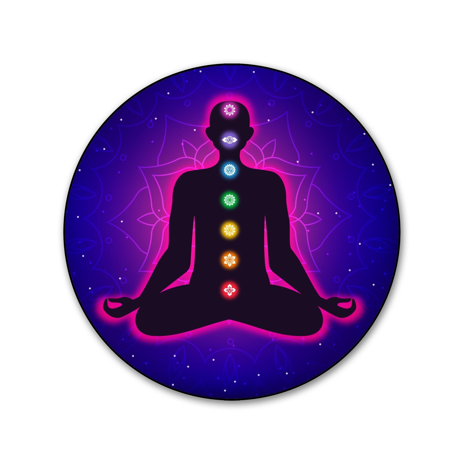 CHAKRA Mandala Meditation Man Woman Opaque Sticker Vinyl Yoga Bumper Decal Car