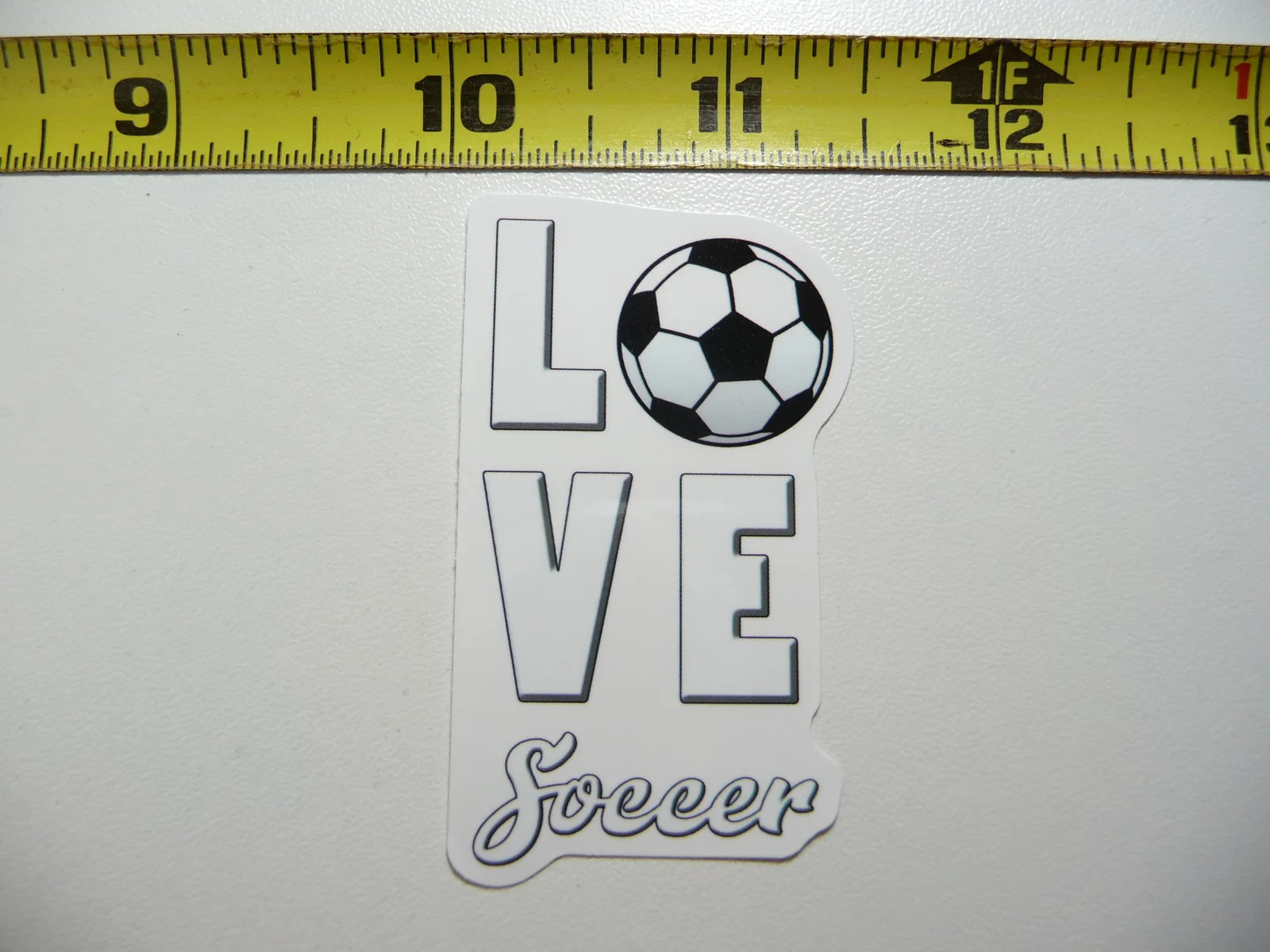 SOCCER BALL LOVE SMALL STICKER DECAL SCHOOL GAME TEAM MATCH SPORTS