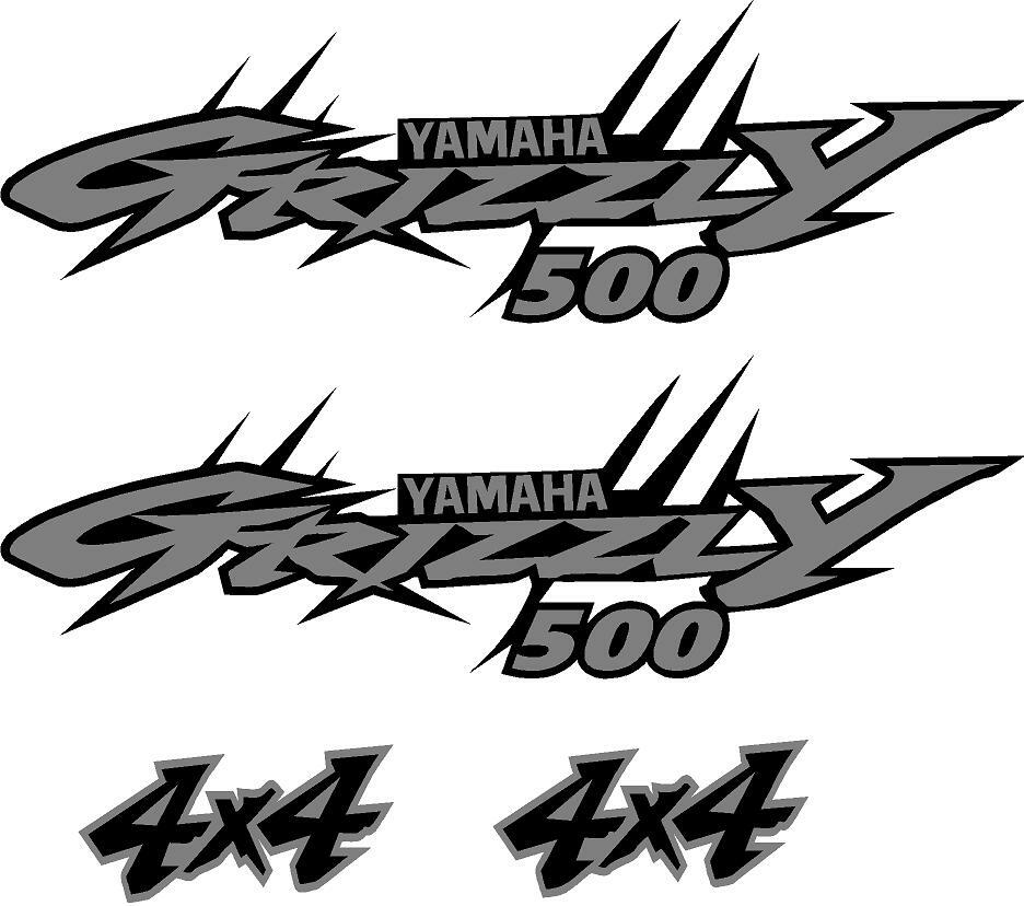 Yamaha Grizzly 4×4 500 Edition ATV Tank Decal Sticker kit Custom Silver