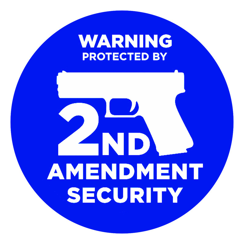 Large 5 Inch 2A Second Amendment Security Sticker Gun NRA Bumper Laptop Decals