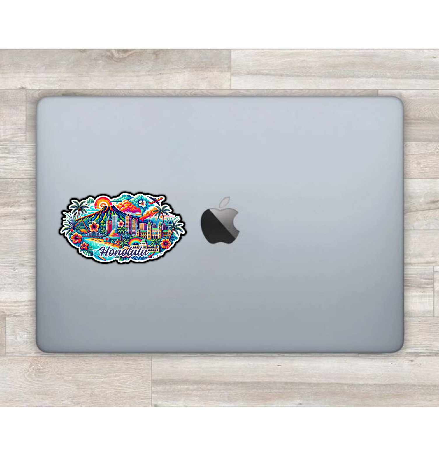 Honolulu Hawaii Fridge Magnet or Laptop Sticker