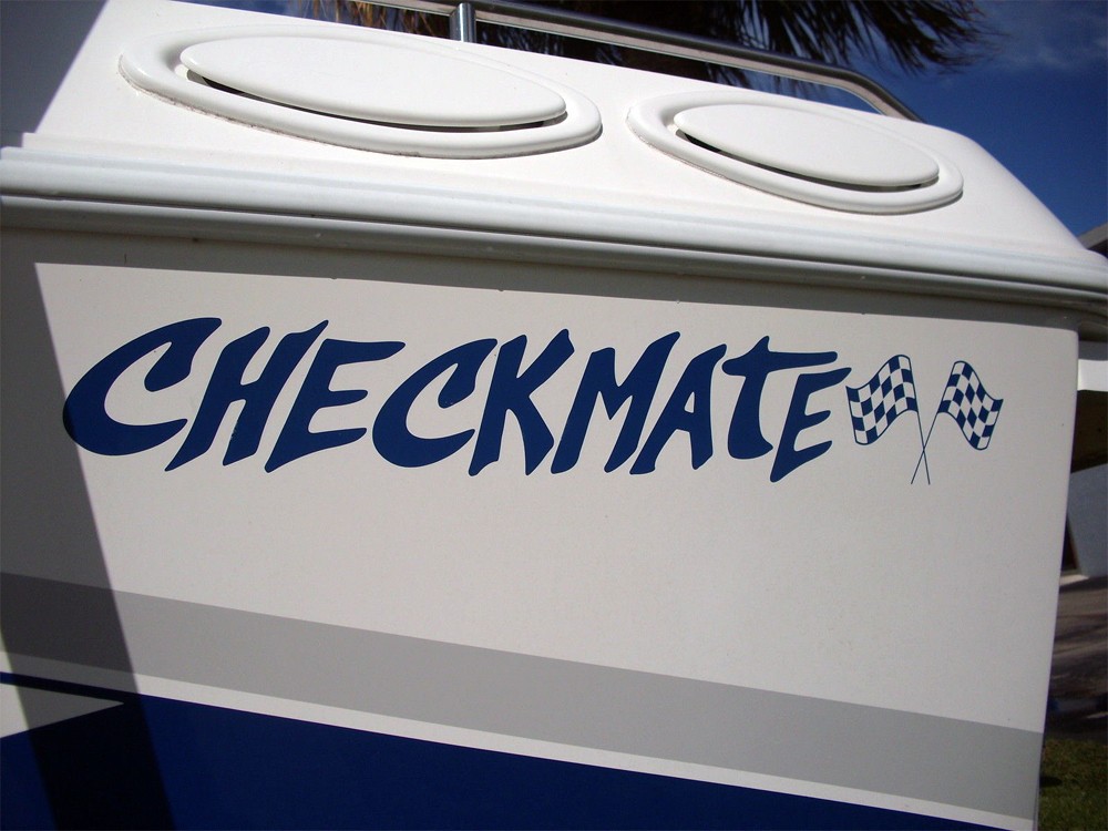 CHECKMATE Boats Decals for Check Mate Boat Hull 24 inch 1 Pair