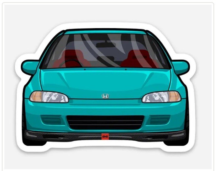 3” Civic Sticker Ej Ek Eg Type R Decal Matte Finish Dishwasher Safe