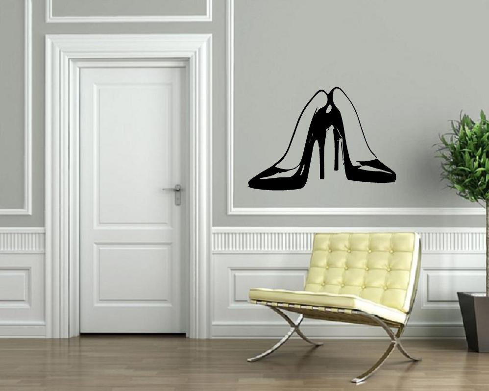 Wall Stickers Vinyl Decal Pair of Stilettos Hot High Heel Shoes Fashion EM564