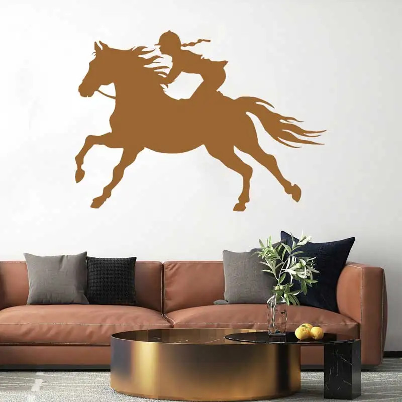 Horse Racing Women Equestrian Wall Sticker Horse Riding Racecourse Farm Bedroom