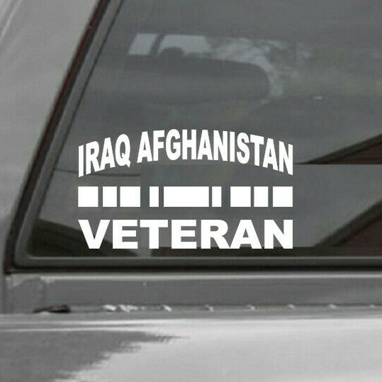 IRAQ AFGHANISTAN VETERAN Vinyl Window Decal Sticker