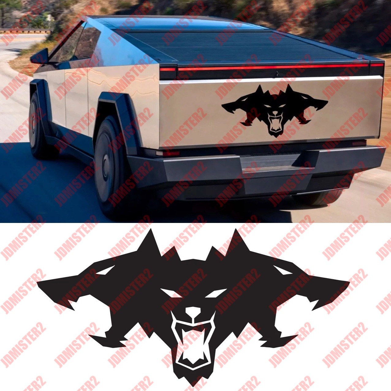 Tesla CyberBeast Cyber truck Decal Fender Tailgate Window Die Cut Sticker