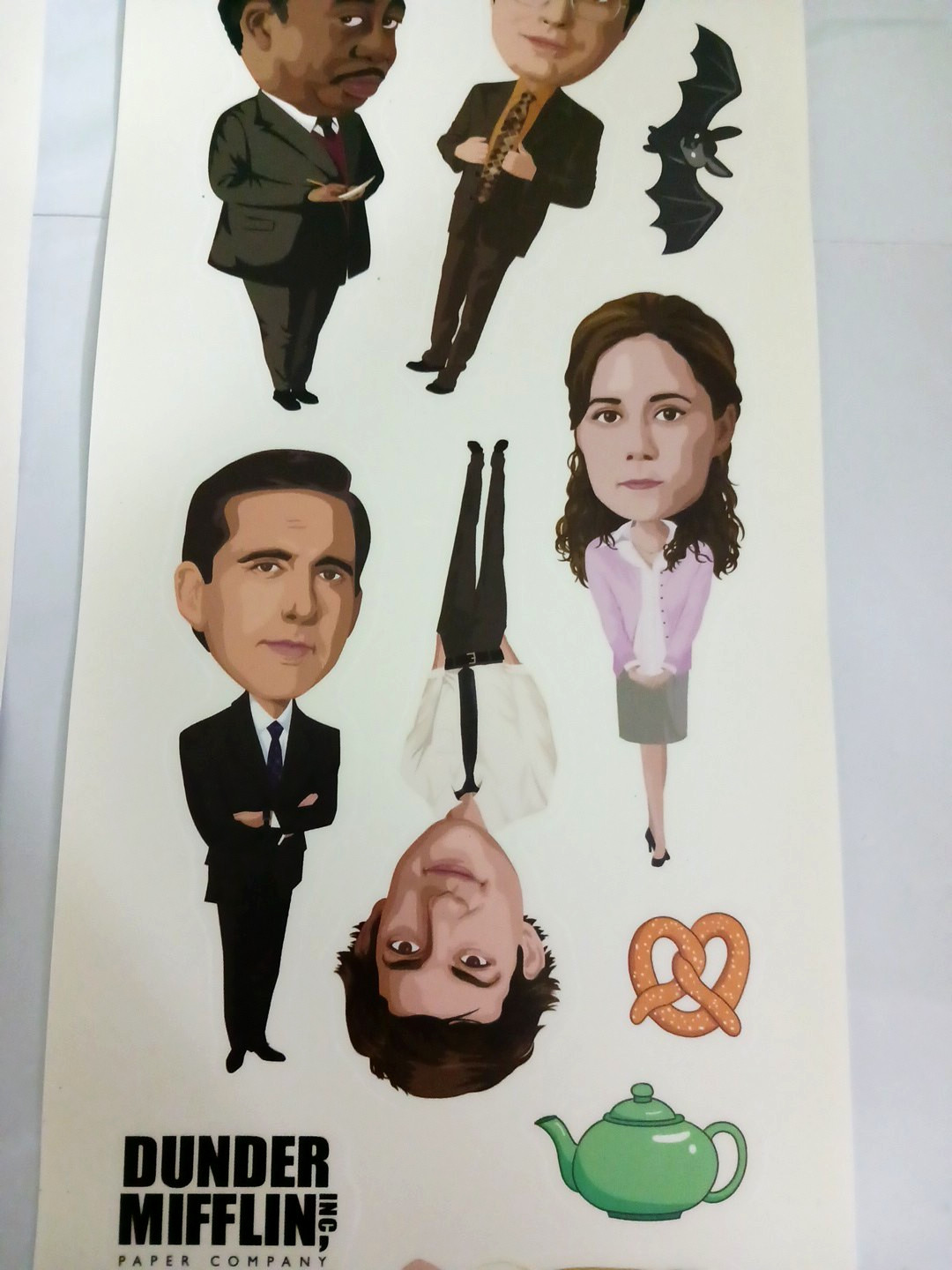 The Office Wall Decal Stickers. 5" tall people. tea pot, pretzel. 5 or more. New