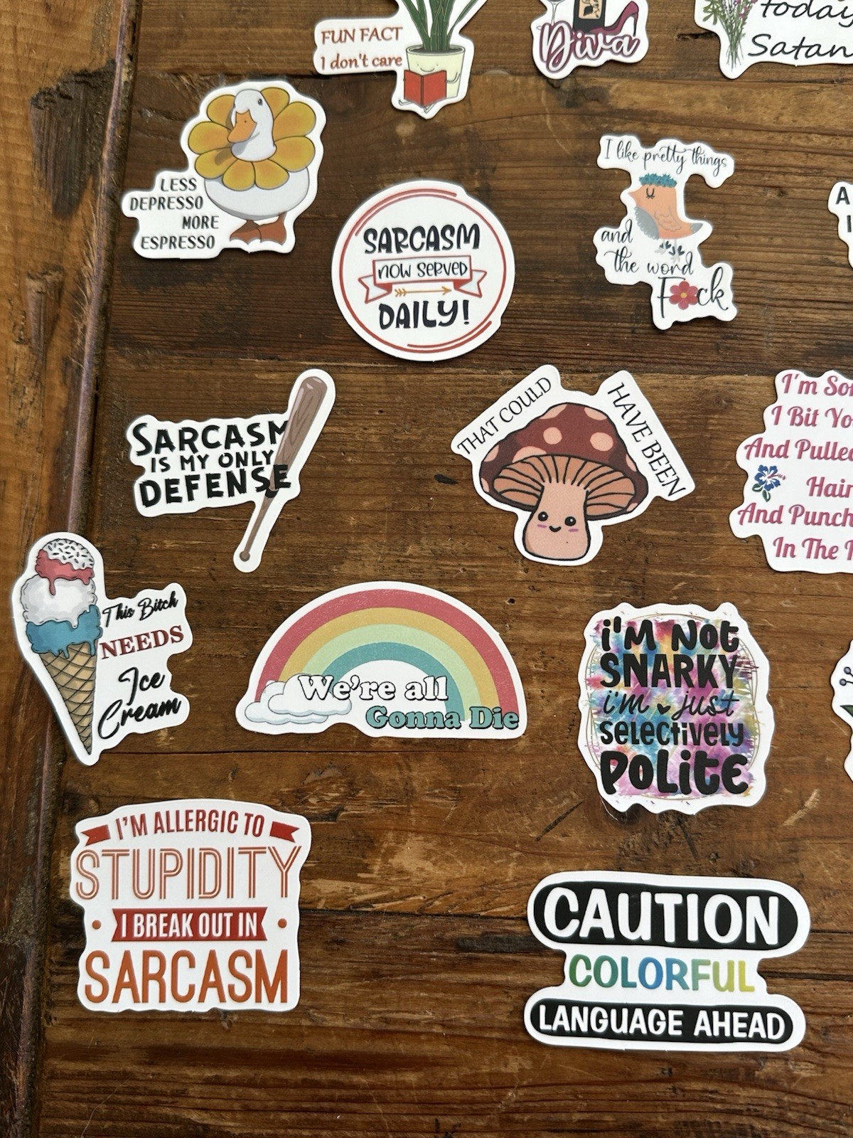 Stickers Pack of 49 Funny Sarcasm Stickers Durable Unique Laptop Bottle Thermos