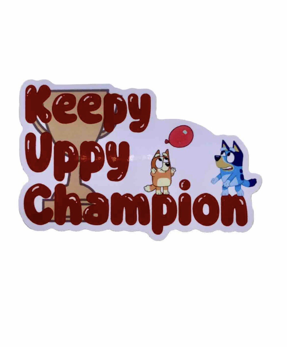Bluey Sticker – Bingo Heeler Keepy Uppy Champion Funny Decal, Glossy