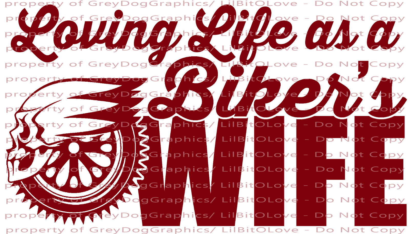 Loving Life as a Biker's Wife Vinyl Decal Sticker Motorcycle Skull Harley Hog