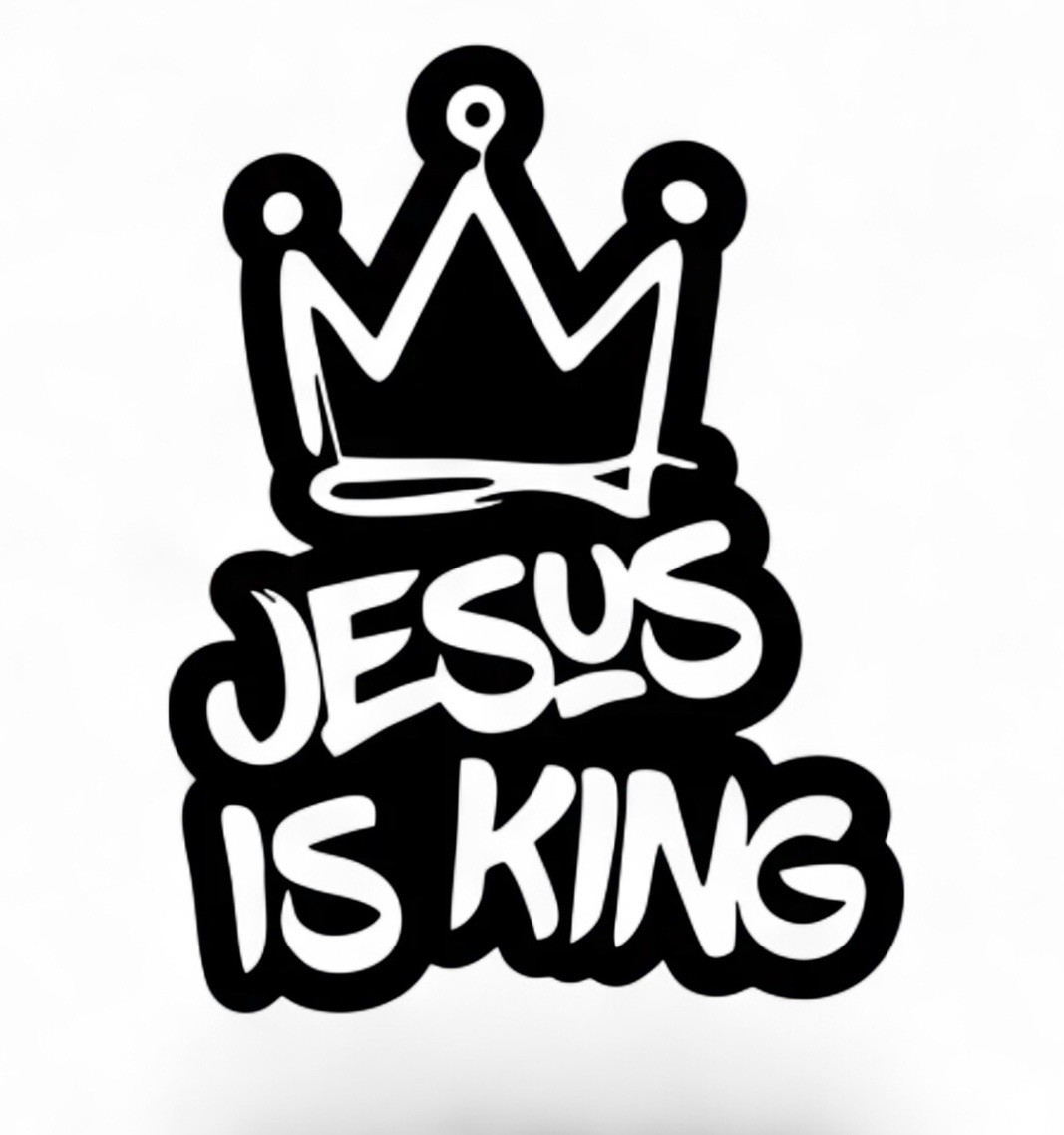 JESUS IS KING CROWN 3” VINYL DECAL DIECUT STICKER GOD CHRISTIAN FAITH 1PC