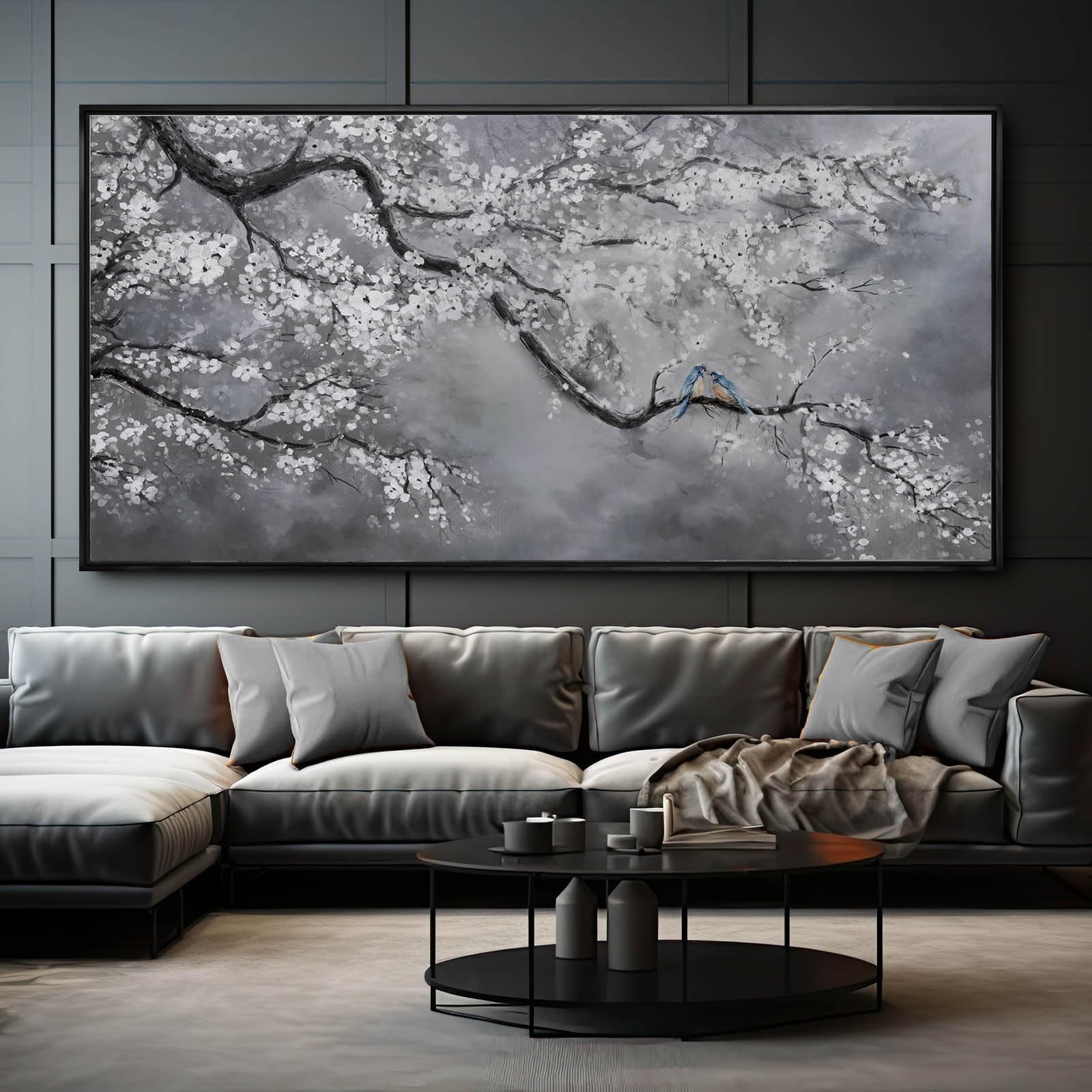 Artexist Flower Canvas Wall Art Black and White Wall Poster Scenery Wall Deco…