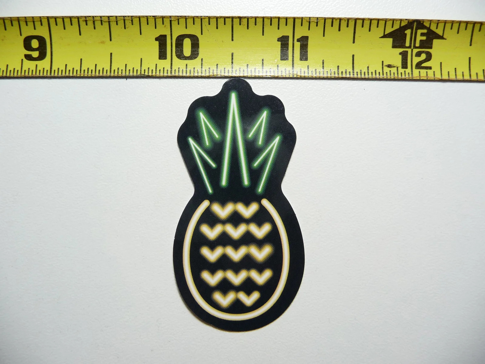 TASTY PINEAPPLE SMALL STICKER DECAL NEON STYLE BRIGHT VINYL FUNNY