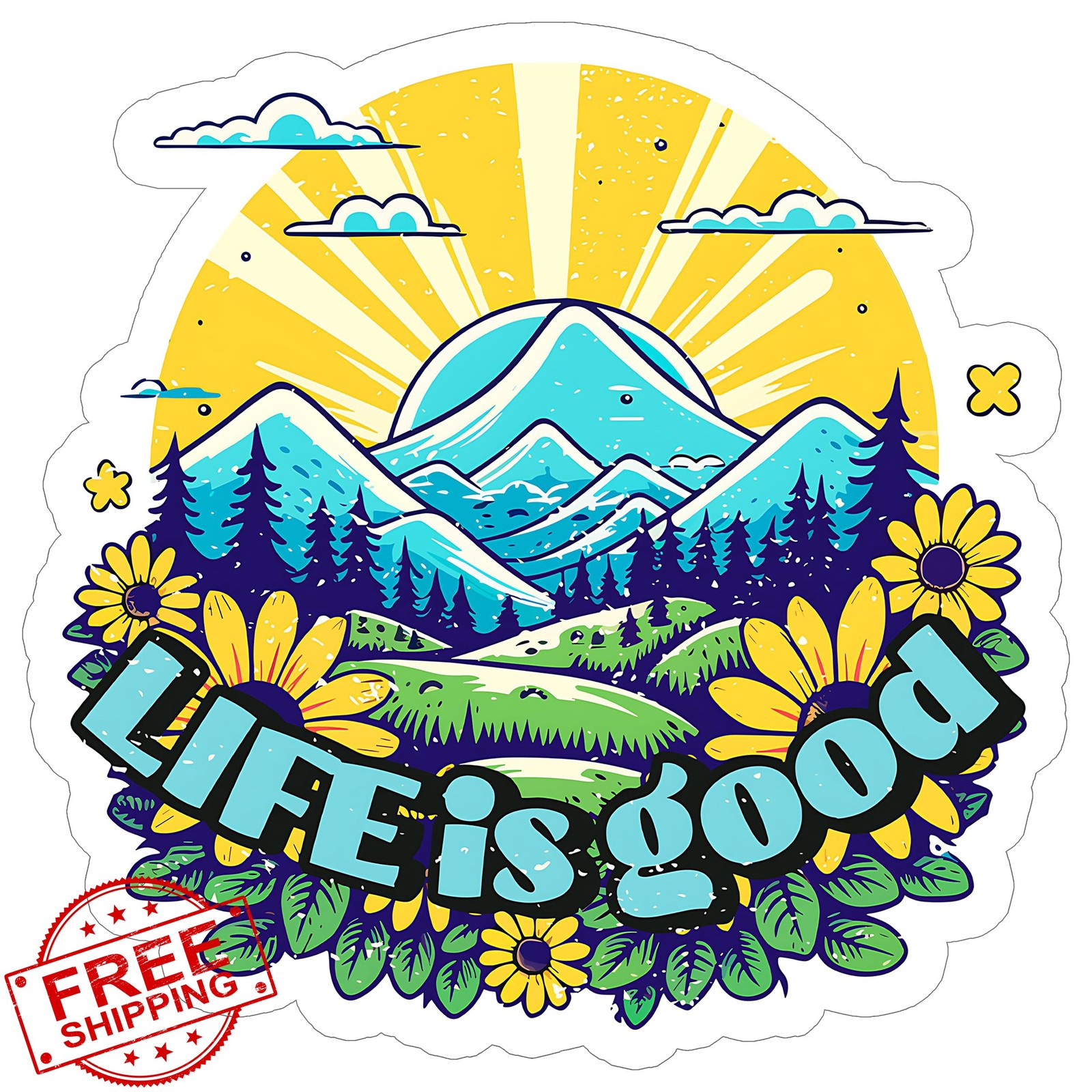 Life is Good Sticker 4" Positive Motivational Quote Vinyl Decal