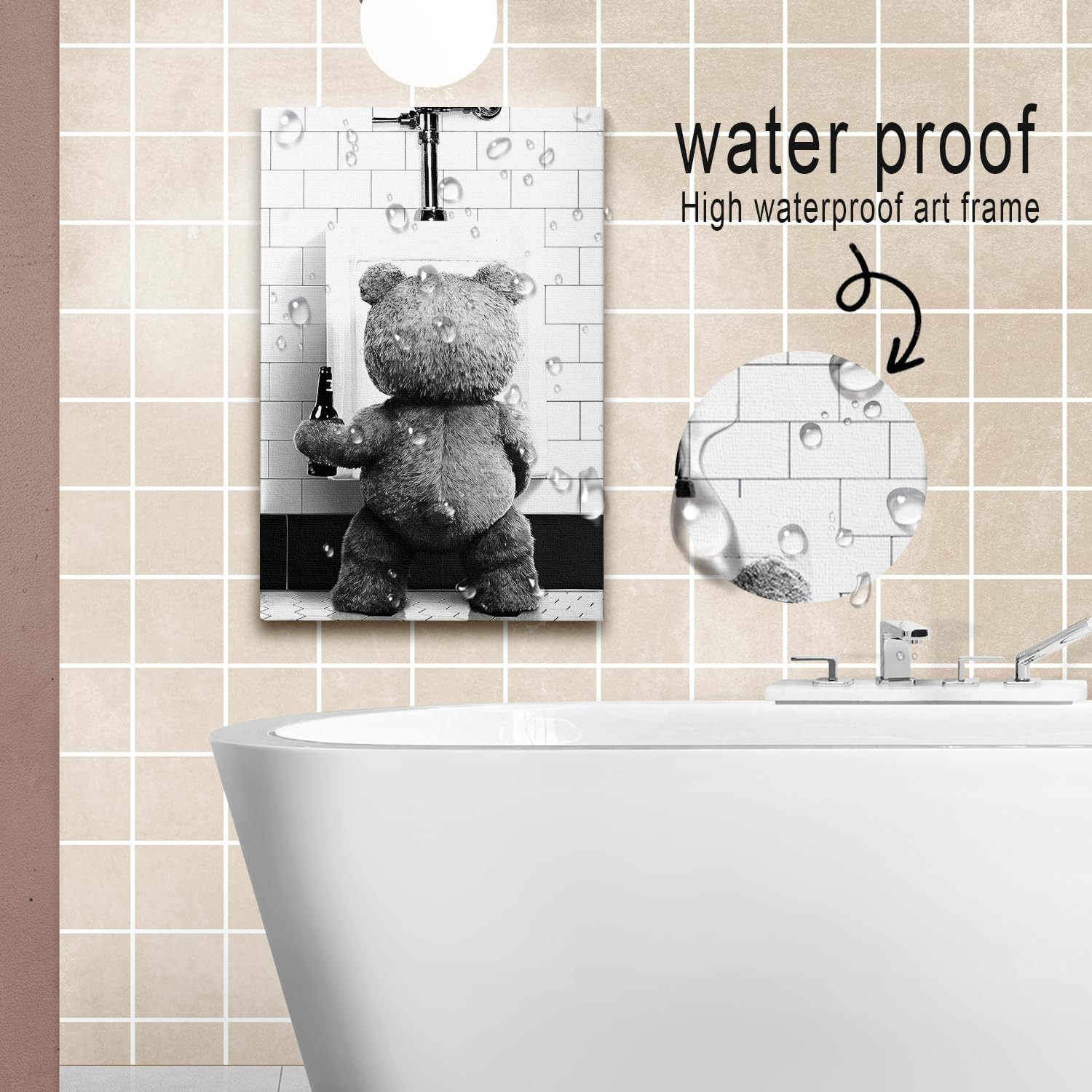 DIHSIEG Inspirational Canvas Wall Art funny bathroom wall art Print Poster, F…