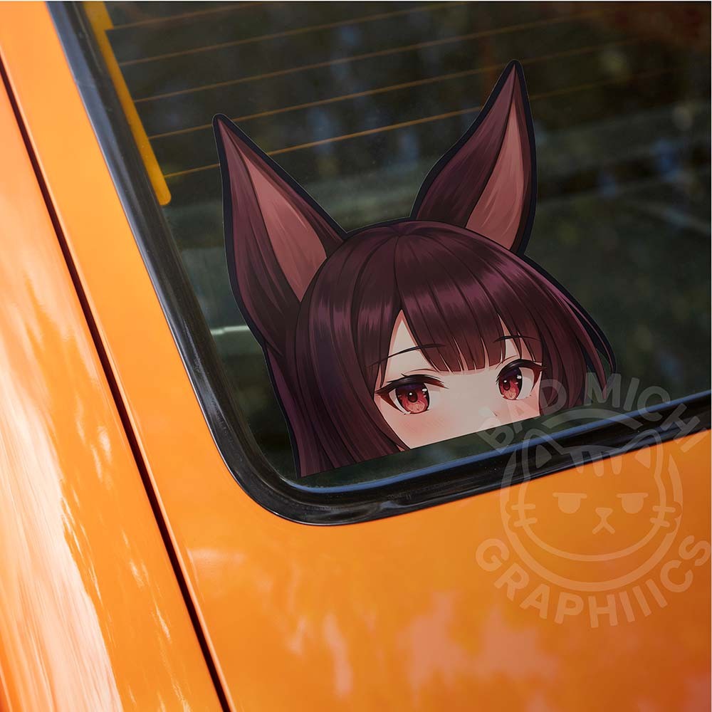 Azur Lane Akagi Peeker Peeking Waifu Anime – Kawaii Vinyl Decal Sticker USA