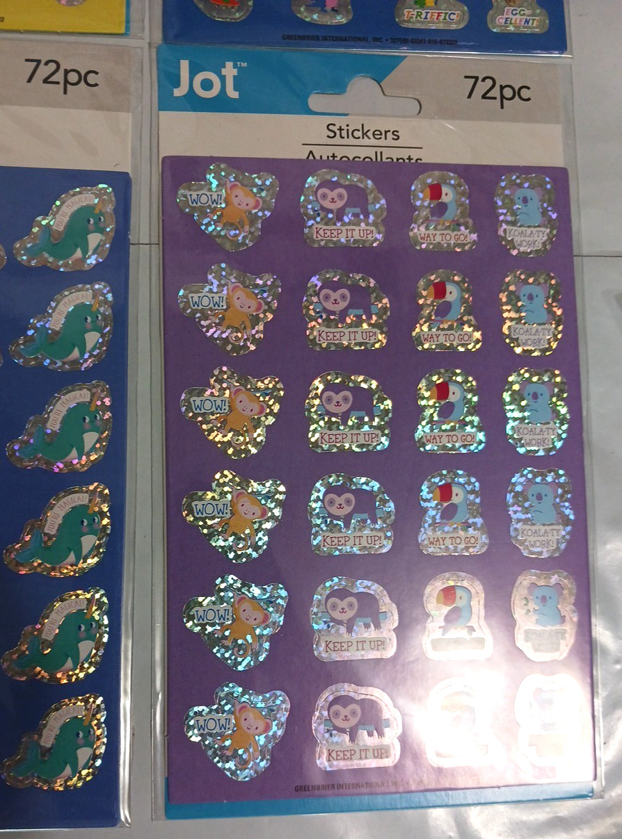 Foiled sticker school, home awards for kids + teachers 8 packs 576 foil stickers