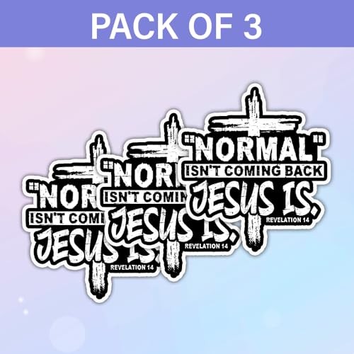 SODAVA (3Pcs, 3in) Normal Isnt Coming Back Jesus is Sticker, Christian