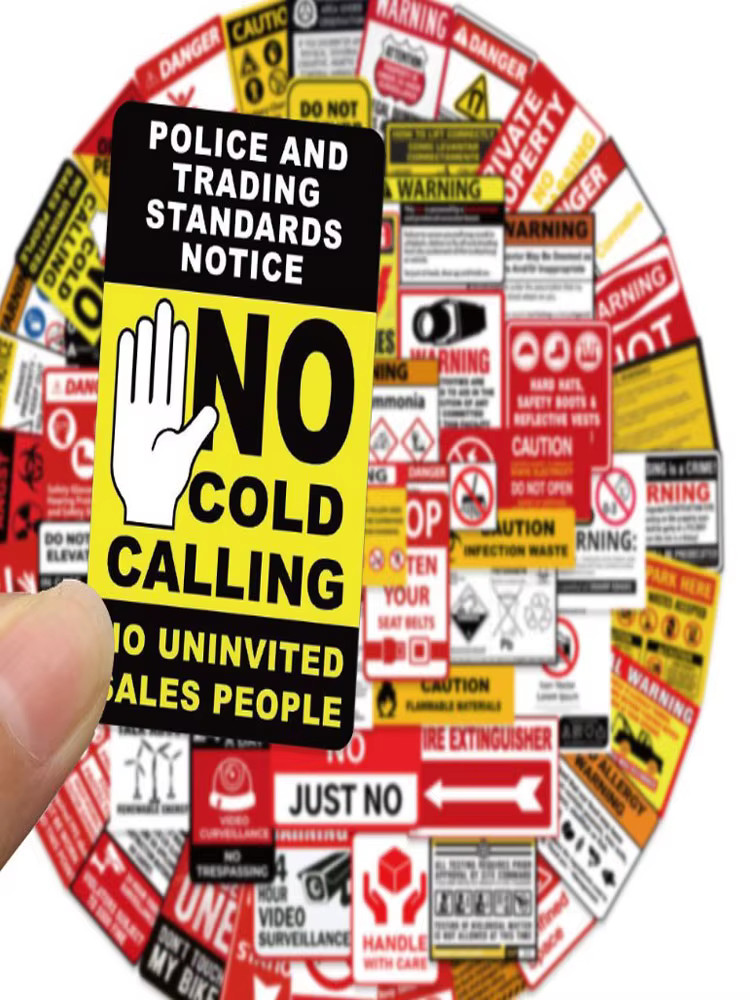 10 pc Warning Safety Signs Stickers Sticker Set Collectible Stickers ST15