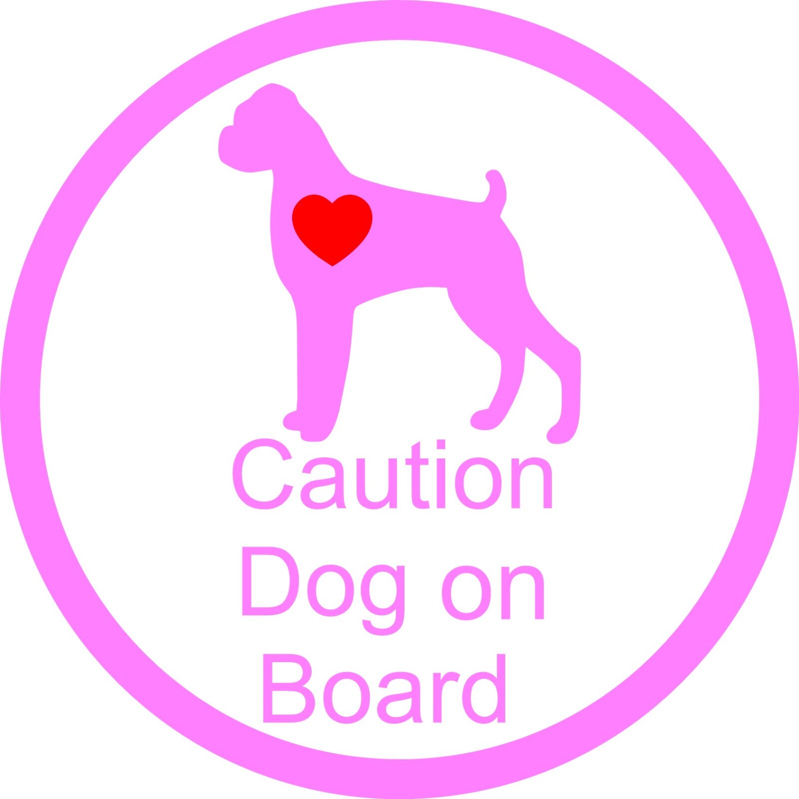 DOG on Broad with a RED HEART VINYL DECAL 5.6"in X 5.6" in your choice of color