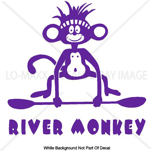 River Monkey Whitewater Watersports Kayaking Boating Outdoor Sport Vinyl Sticker