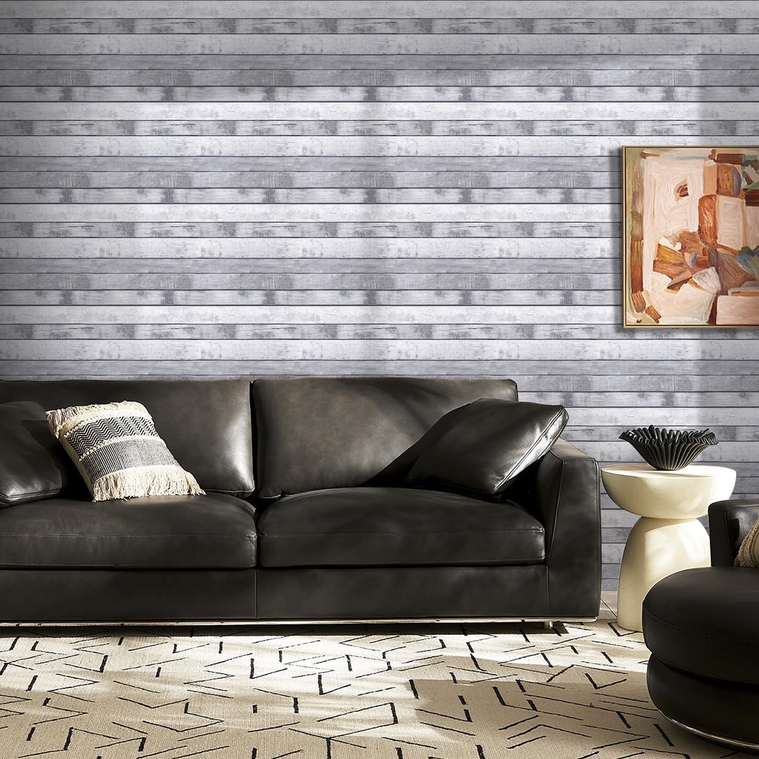 3D Faux Wood Wall Panels, Wood Shiplap Peel and Stick Wall Panels,10 Pcs of 12"X