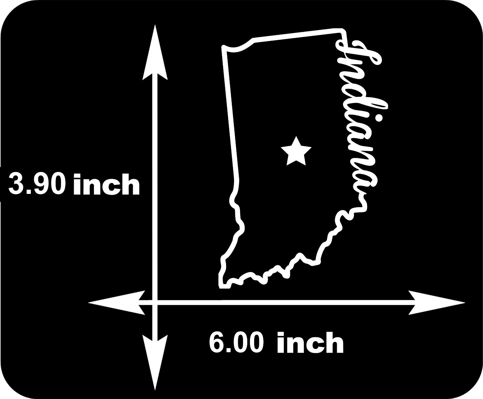 state of Indiana Vinyl Decal Sticker truck car 6" x 3.90"