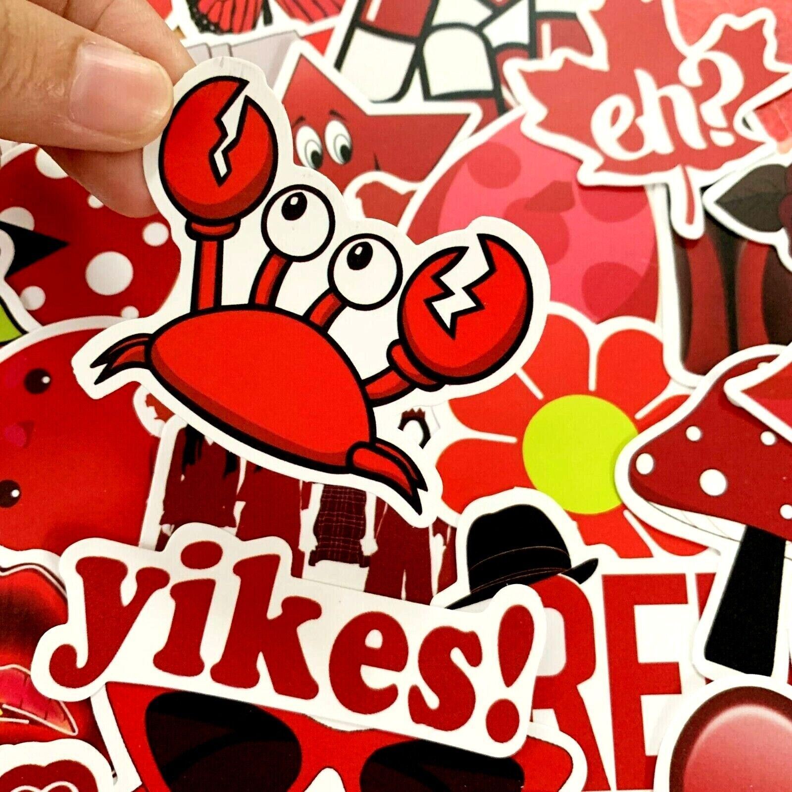 RED Vinyl Stickers~SEA LIFE Fruit FLOWERS Insects ROSE~4 Water Bottle VSCO Girls