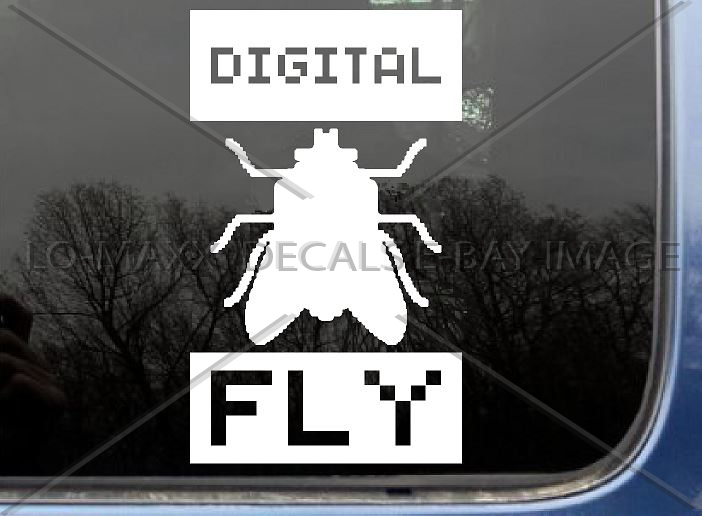 Digital Fly Custom Art Graphic Design Various Colors & Sizes Die Cut Vinyl Decal