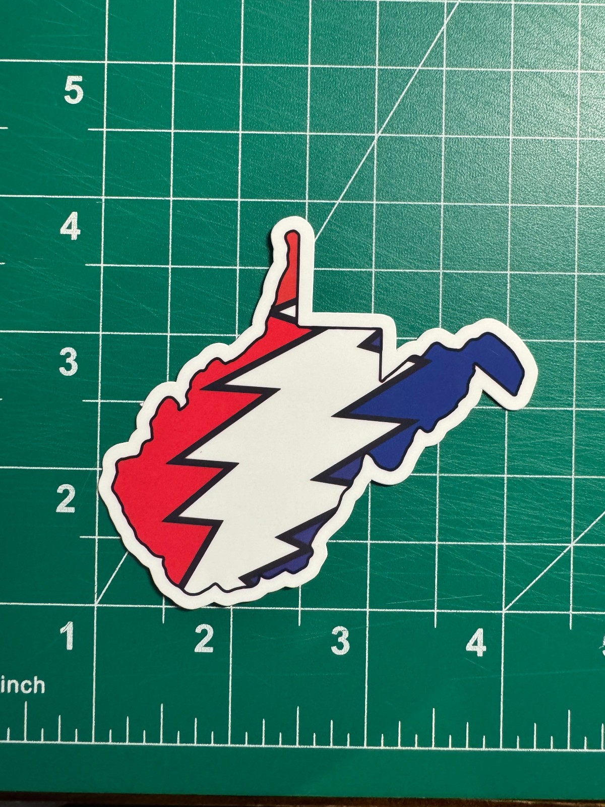 West Virginia Stealie – Grateful Dead – Laminated Vinyl Sticker 3"x3"
