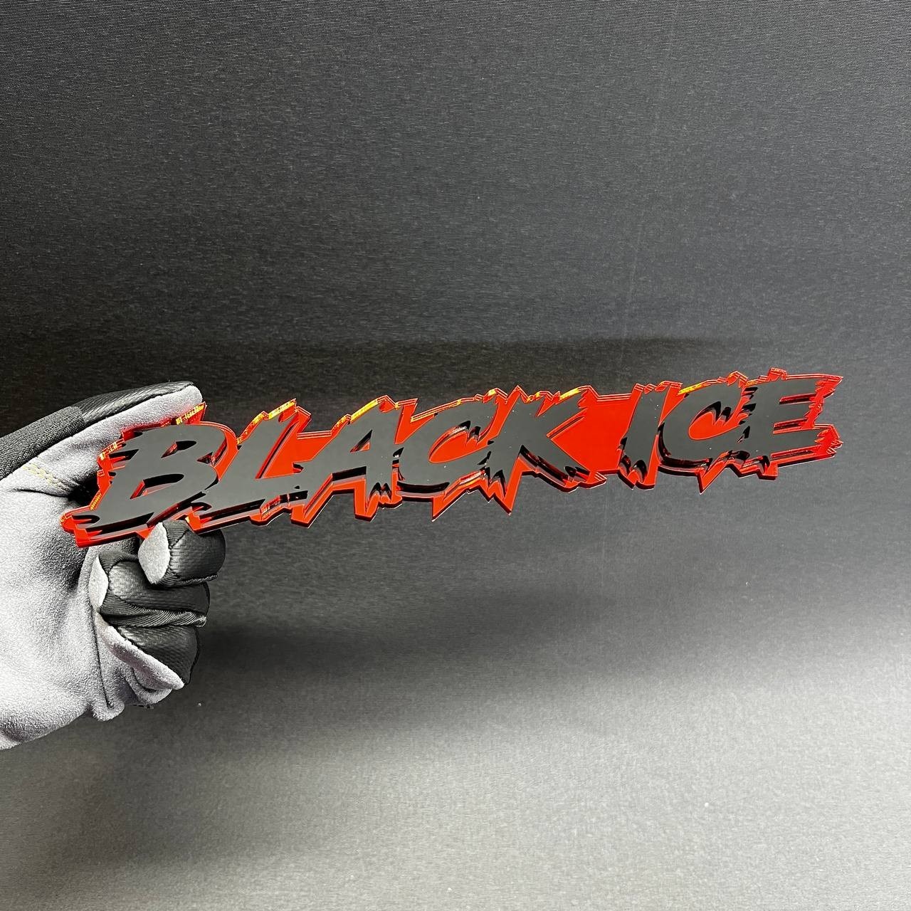 1PC BLACK ICE Custom 3D Text Car Badge Fender Emblem Tailgate Toolbox Decal