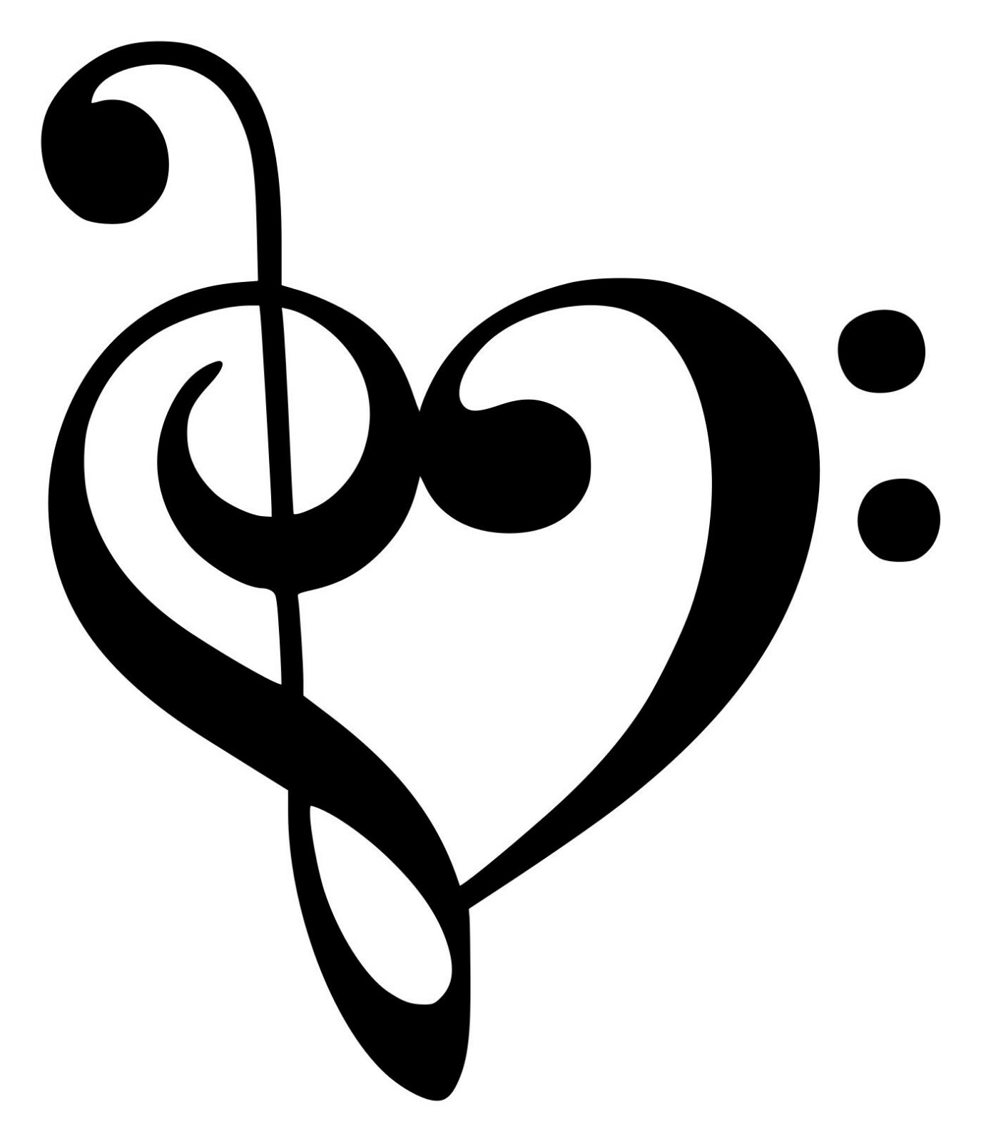 HEART MUSIC NOTE Vinyl Decal Sticker – Love Musician Piano Guitar