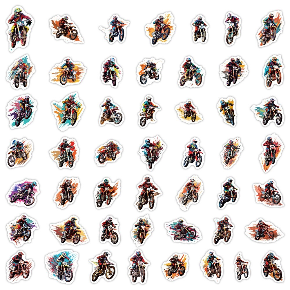 50 Pcs Stickers Off-road Motorcycle Dirt Bike Luggage Skateboard Phone Laptop