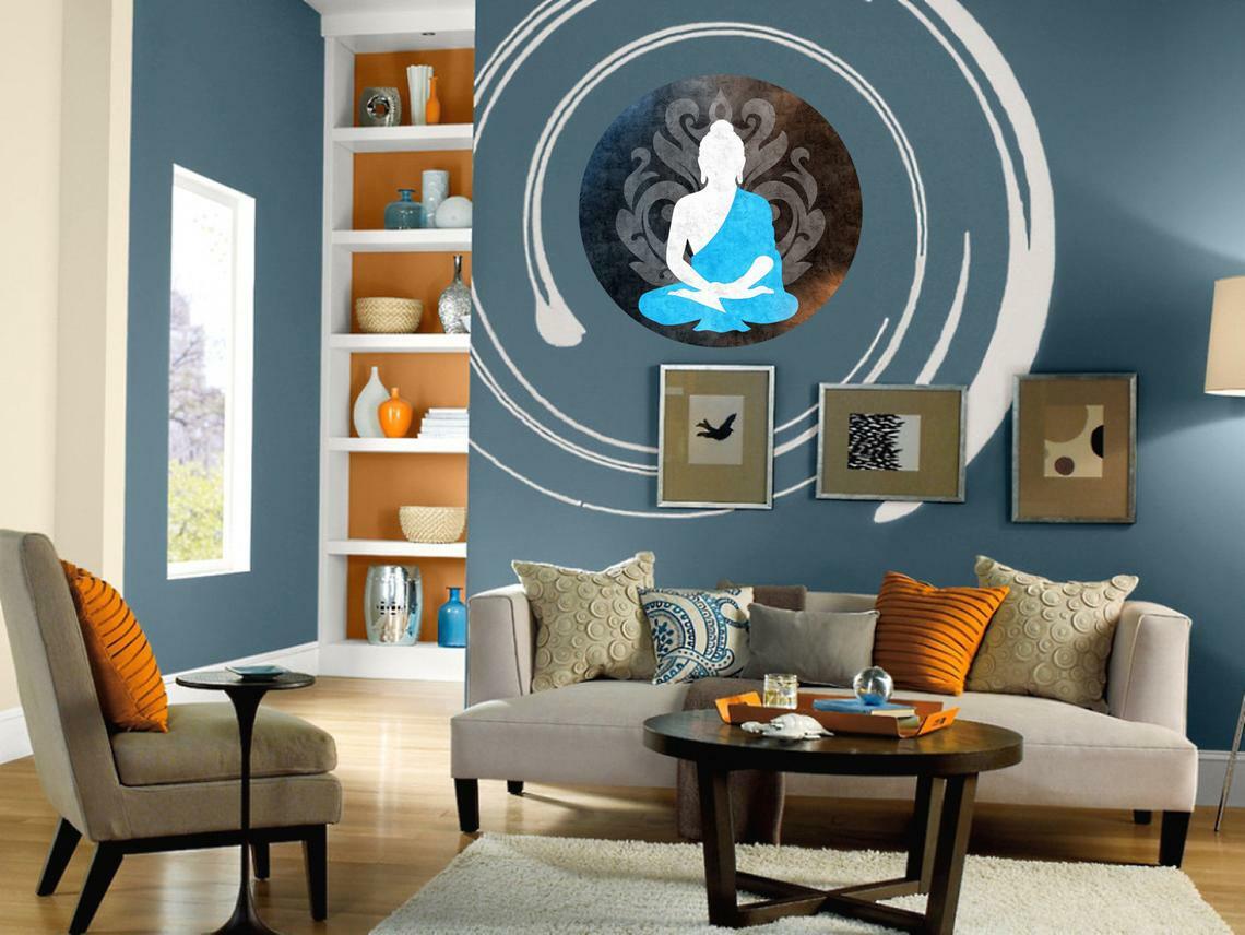 Mandala Yoga Wall Decal, Yoga Mandala Wall Sticker, Yoga Mandala Studio Decor