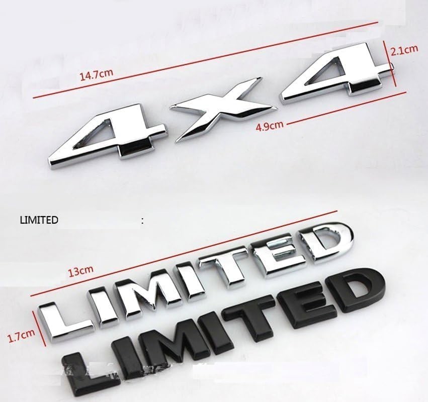 Universal 3D Chrome Emblem Stickers – 2 Pack for 4×4 Vehicle Customization