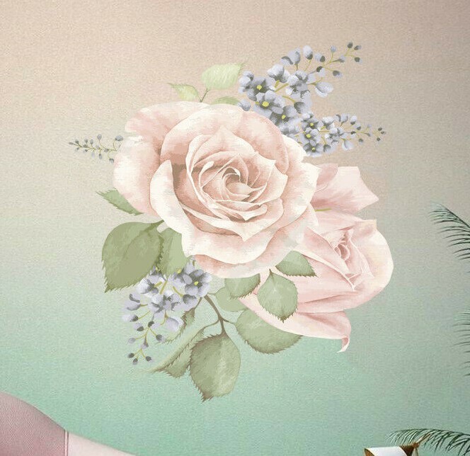 Roses flowers vinyl sticker, Rose Decal, Flowers Sticker, Flowers Wall Decor
