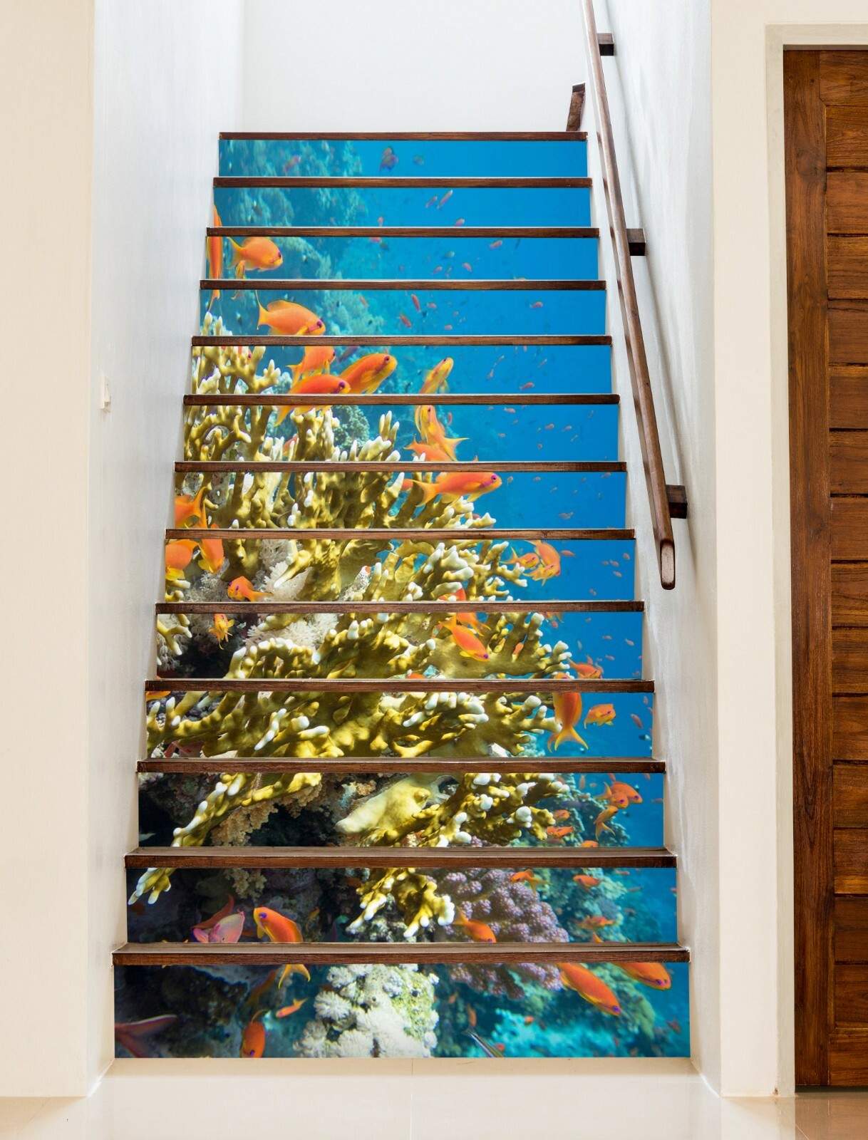 3D Coral Fish NA469 Stair Risers Decoration Photo Mural Decal Wallpaper Fay