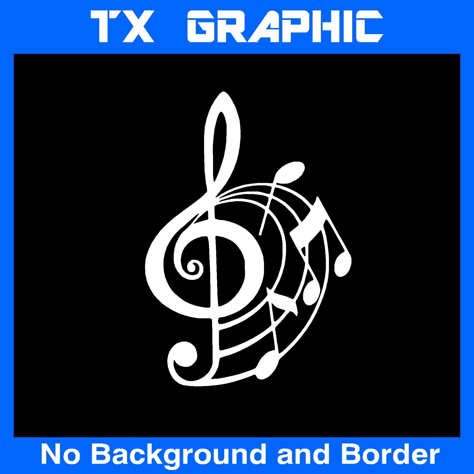 MUSICAL NOTE TREBLE CLEF VINYL STICKER DECAL WINDOW WALL LAPTOP-DIFFERENT SIZES