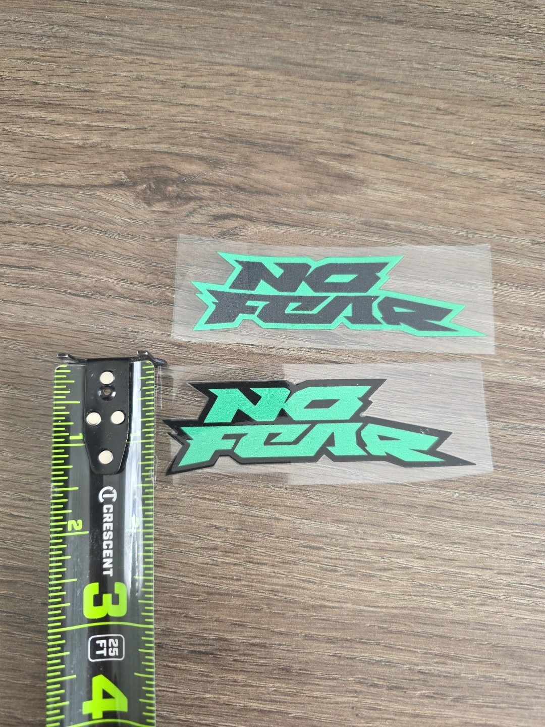 2X NO FEAR Green & Black DECAL STICKER USA MADE Waterproof Raised UV DTF 4in