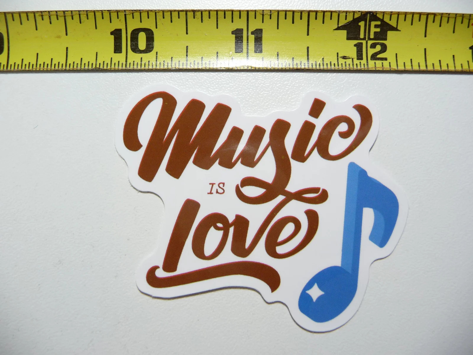 MUSIC IS LOVE NOTE SMALL STICKER DECAL MUSICAL FAN CONCERT FUN SCRAPBOOKING